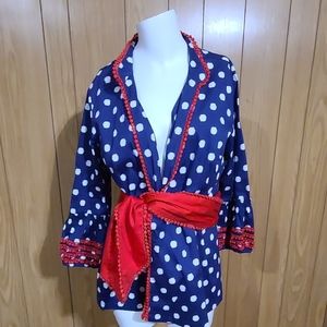Almatrichi blue and white polka dot blazer
